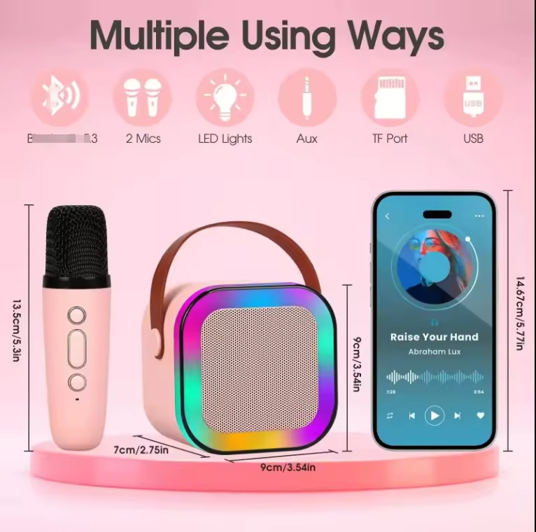 K12 Wireless Microphone Karaoke Speaker with 2 Microphone